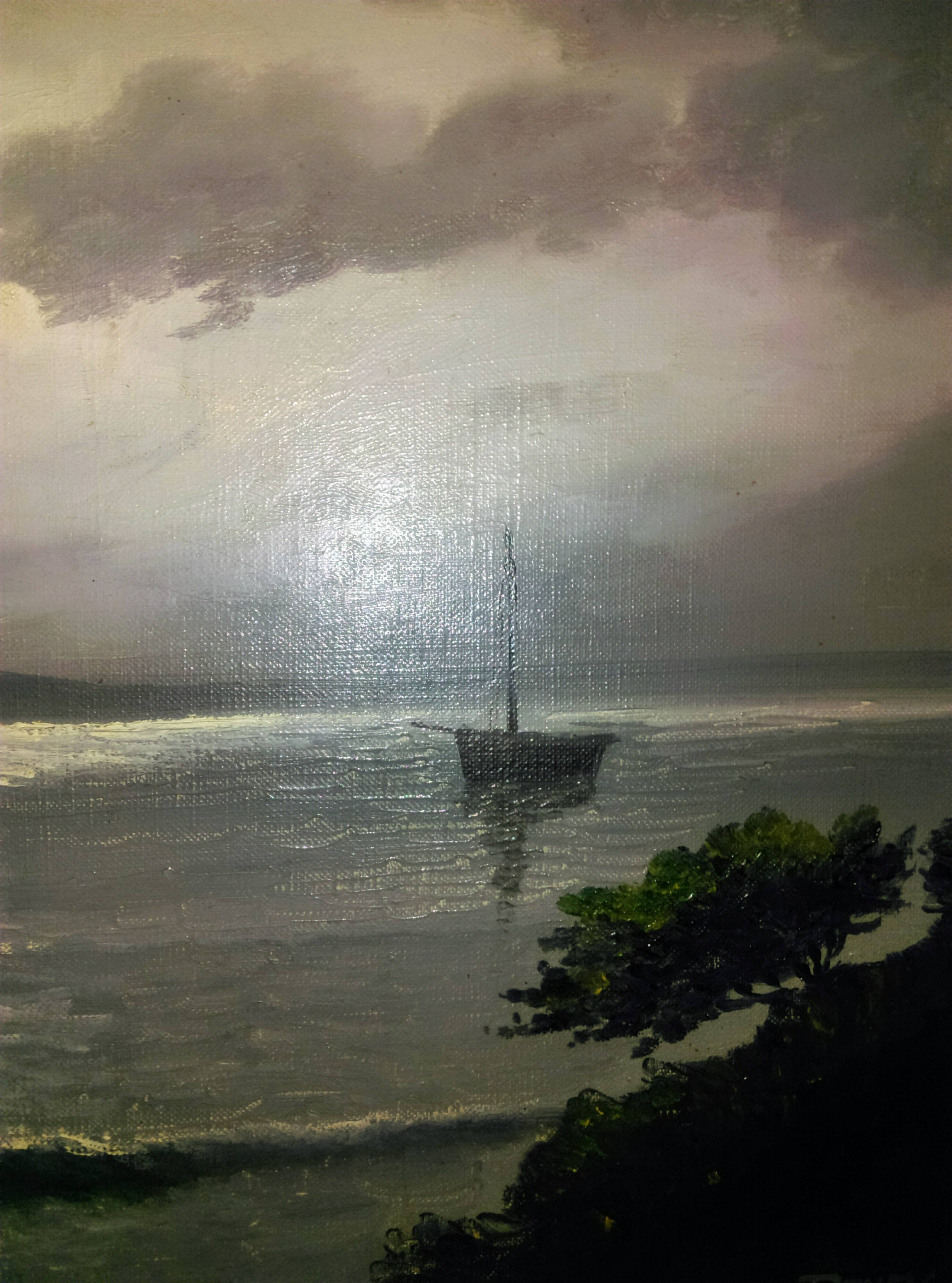Oil painting.st Breton marine signed (reney 1890/1959)