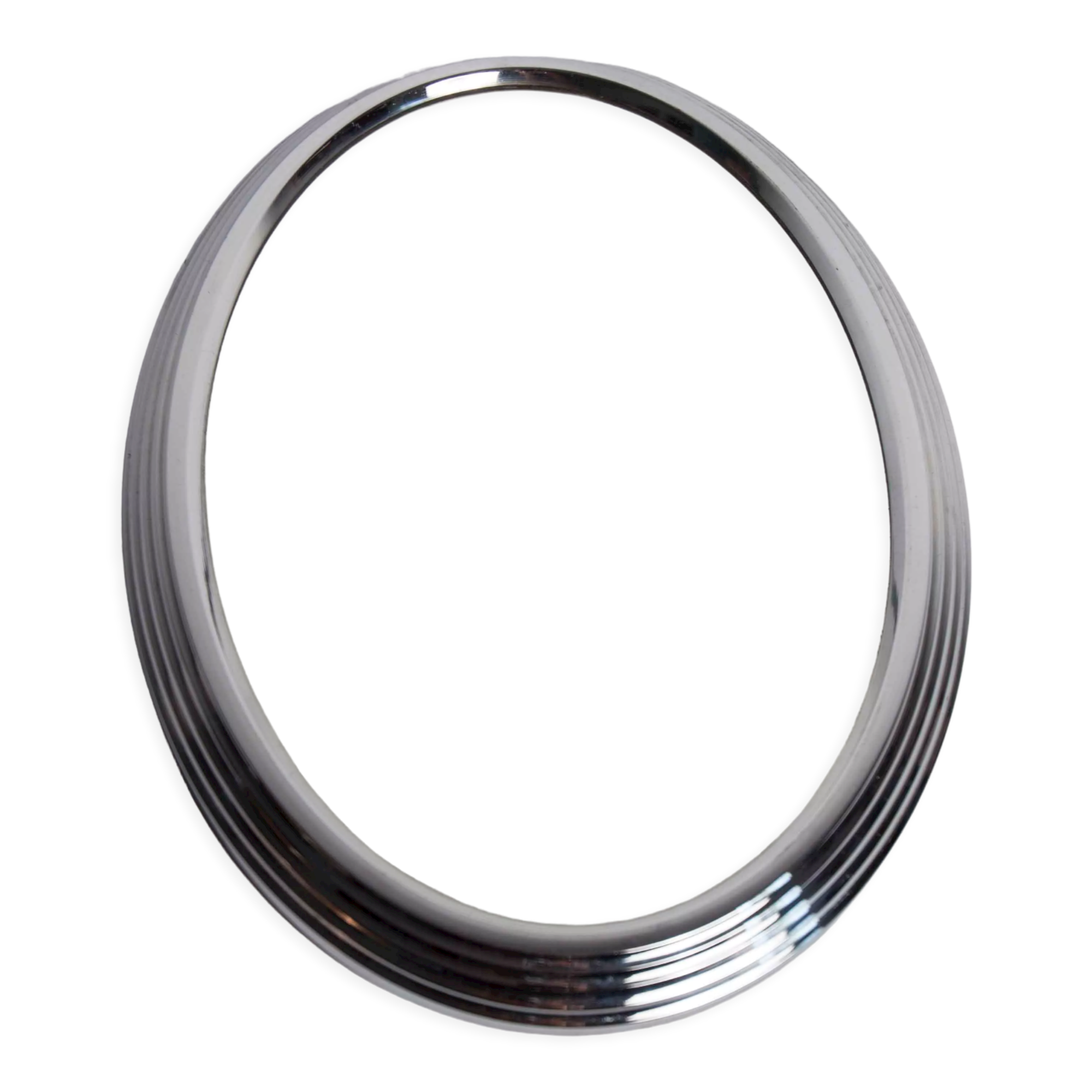 Oval mirror top 1950 silver