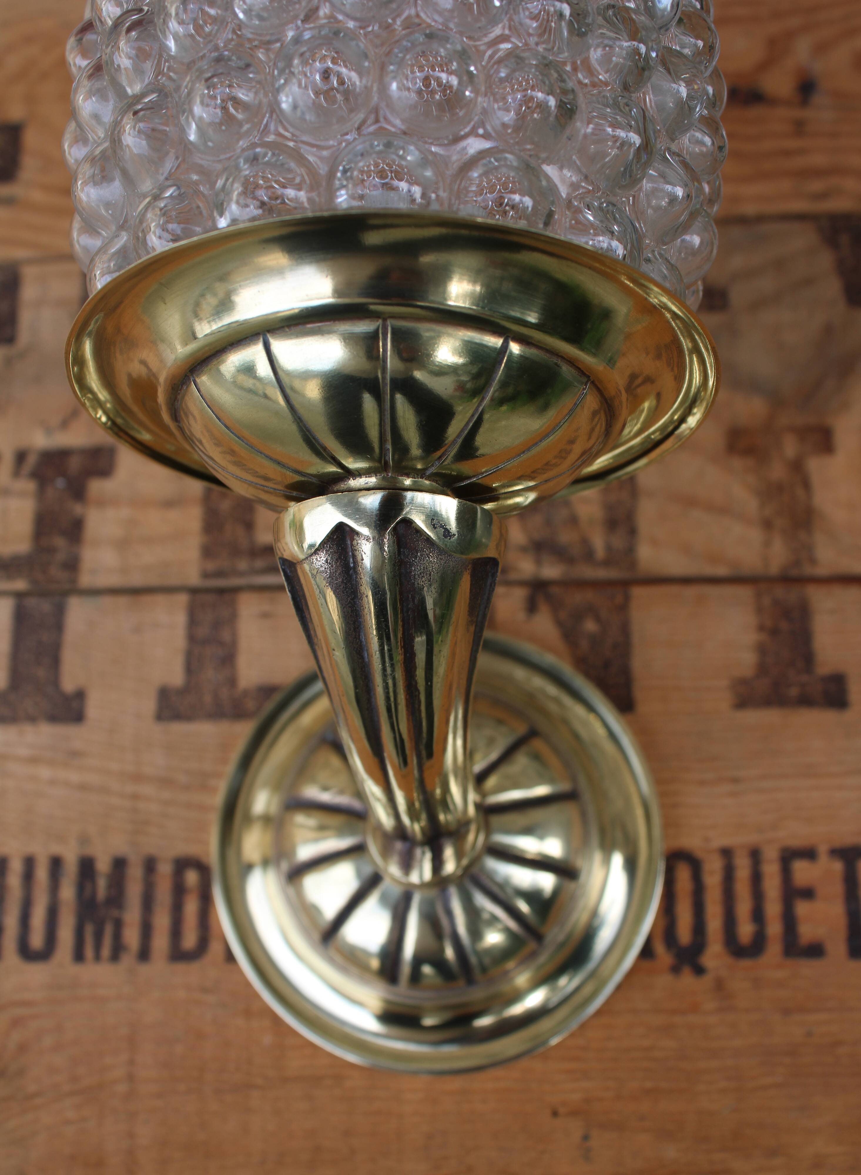 Sconce brass "pine apple" and glass