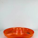 Vintage 1970s orange plastic Prisunic Flair aperitif platter