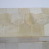 Rectangular box in white horn and wood