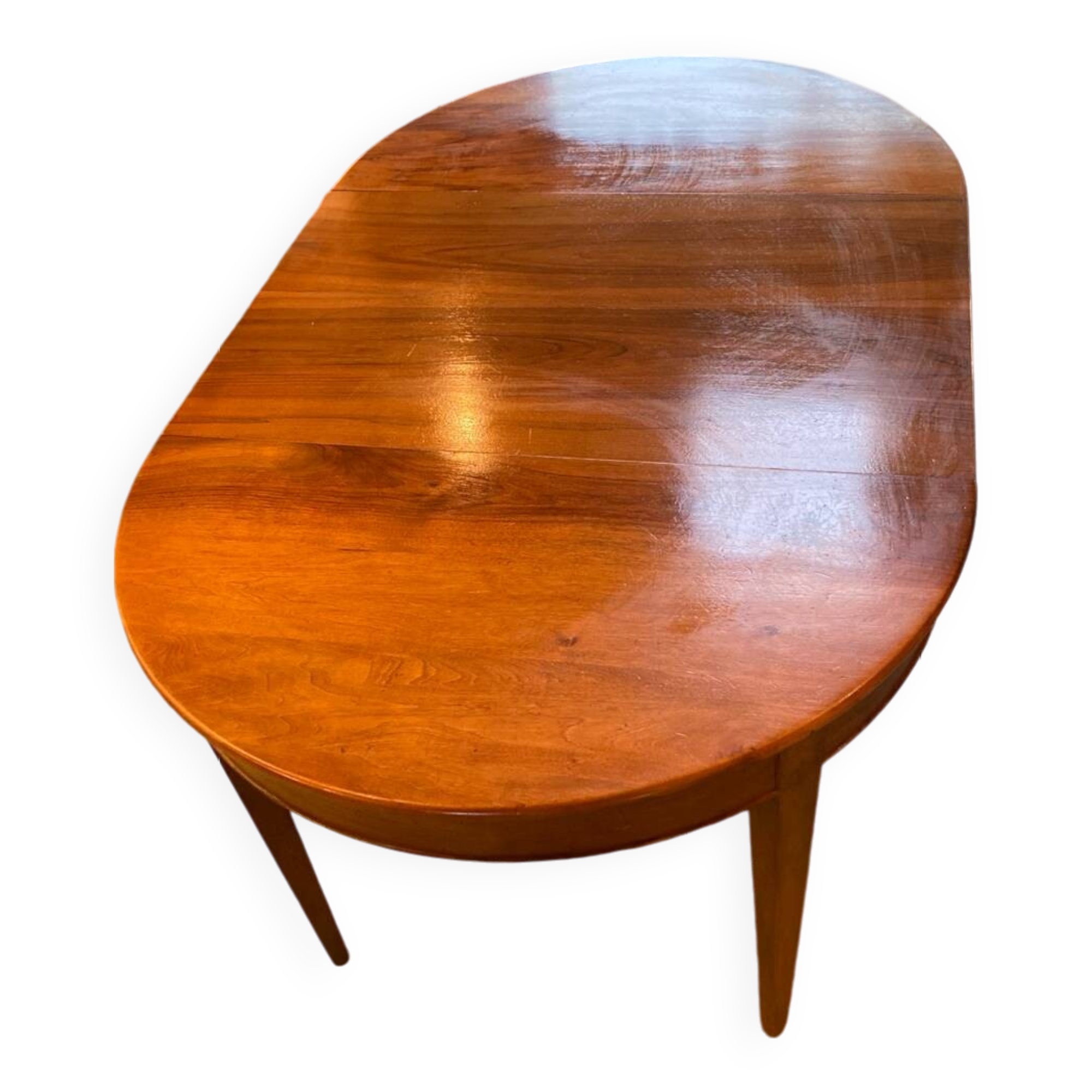 Louis XVI style oval walnut extendable table