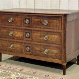 Louis XVI period chest of drawers in walnut, oak and fir, 18th century