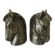 Set of two horse head candle holders.