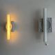 Pair of vintage porcelain wall lights with switch, France 1970.