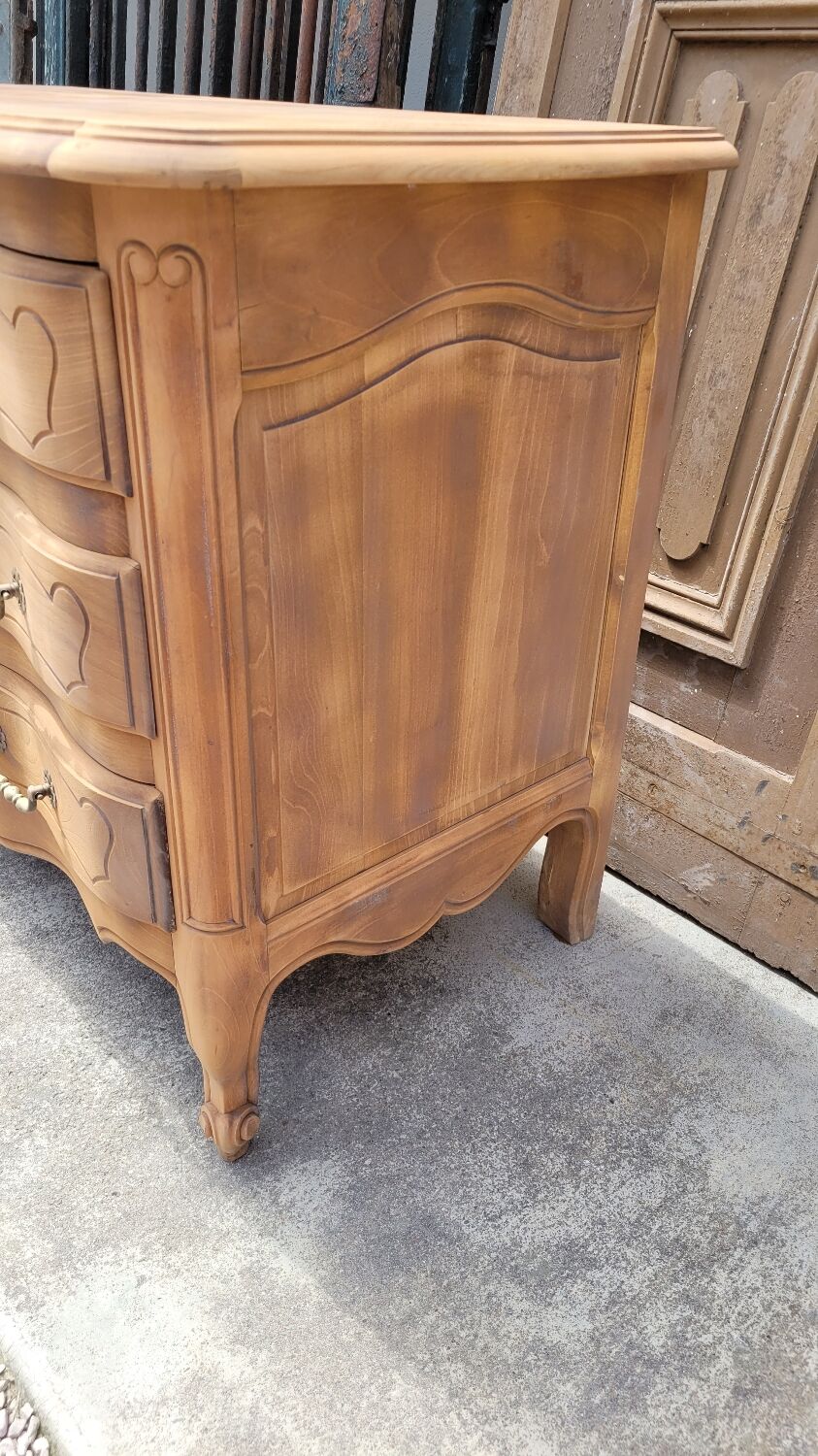 Louis xv style chest of drawers in pickled cherry