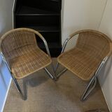 Pair of rattan bridge chairs