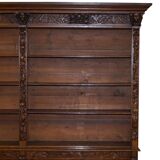 Large Victorian oak carved angular library