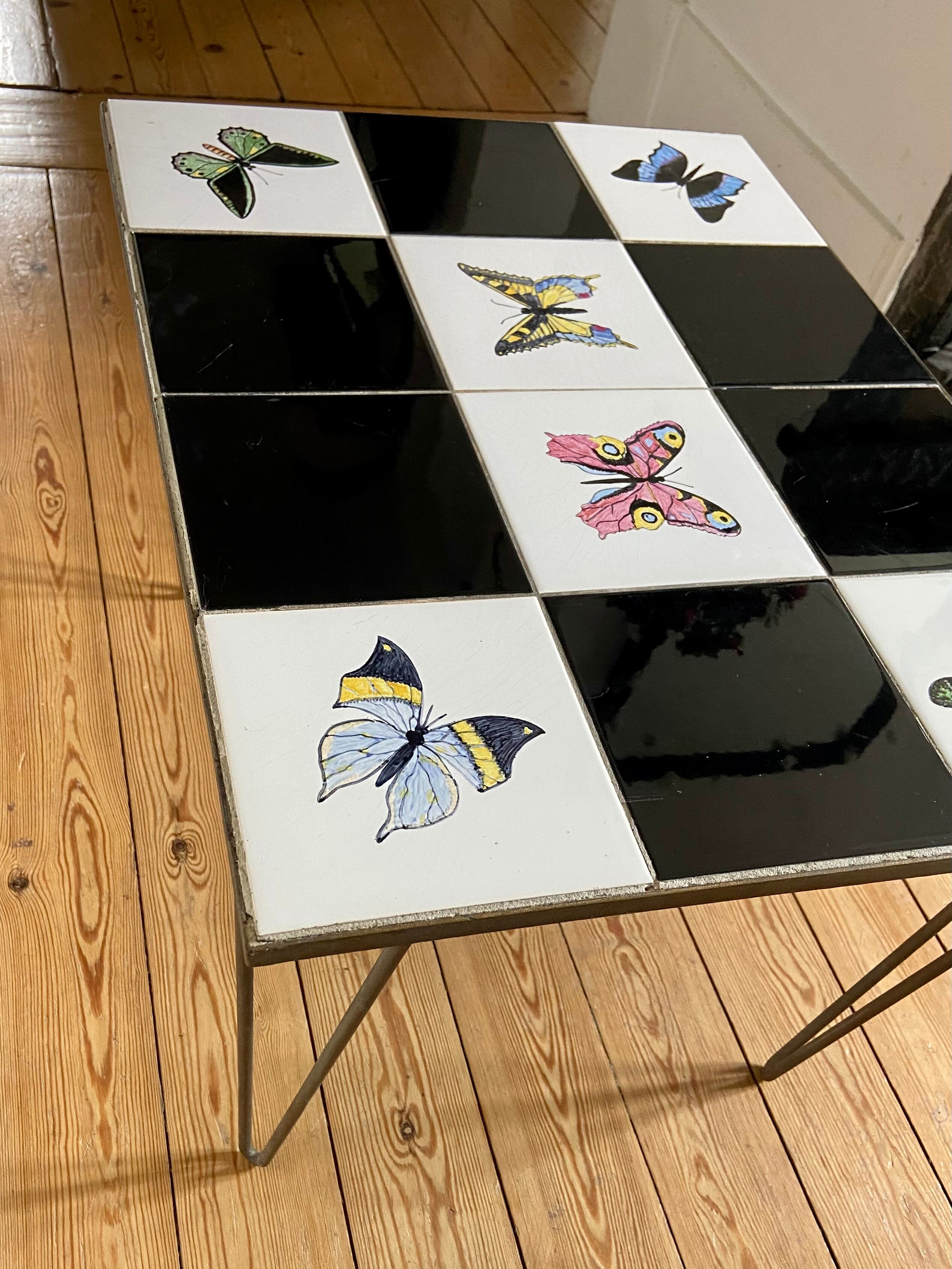 Wrought iron mosaic coffee table