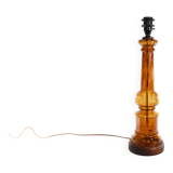 Scandinavian Modern Amber Glass Table Lamp by Miranda, 1970s