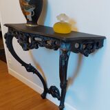 Console murale baroque, noir acier