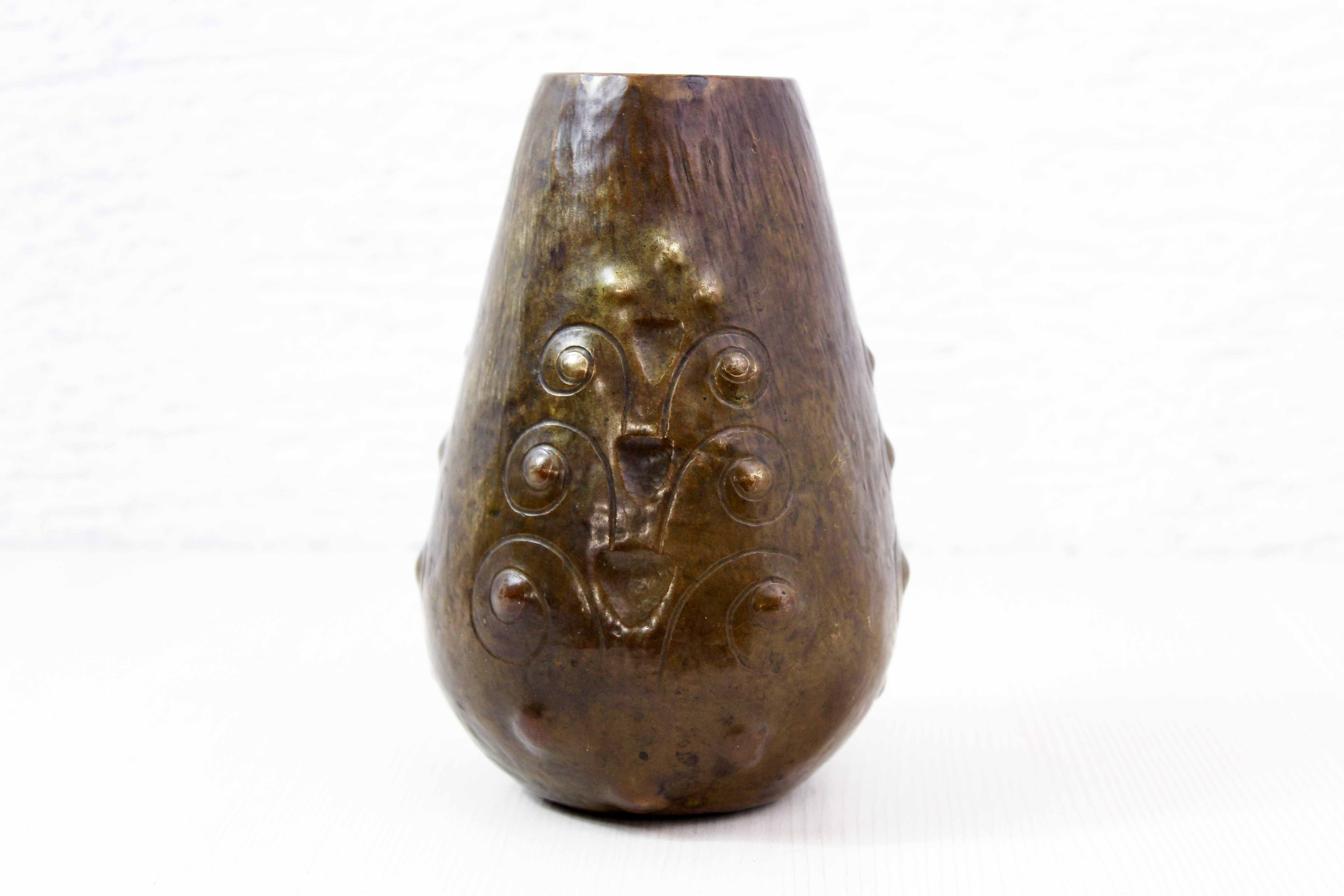 Art deco copper vase