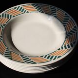 Set of 6 plates from the New Givors Earthenware Factory "Gisèle"