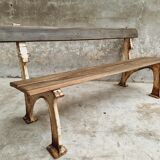 Old garden bench park bench oak with cast iron 160 cm