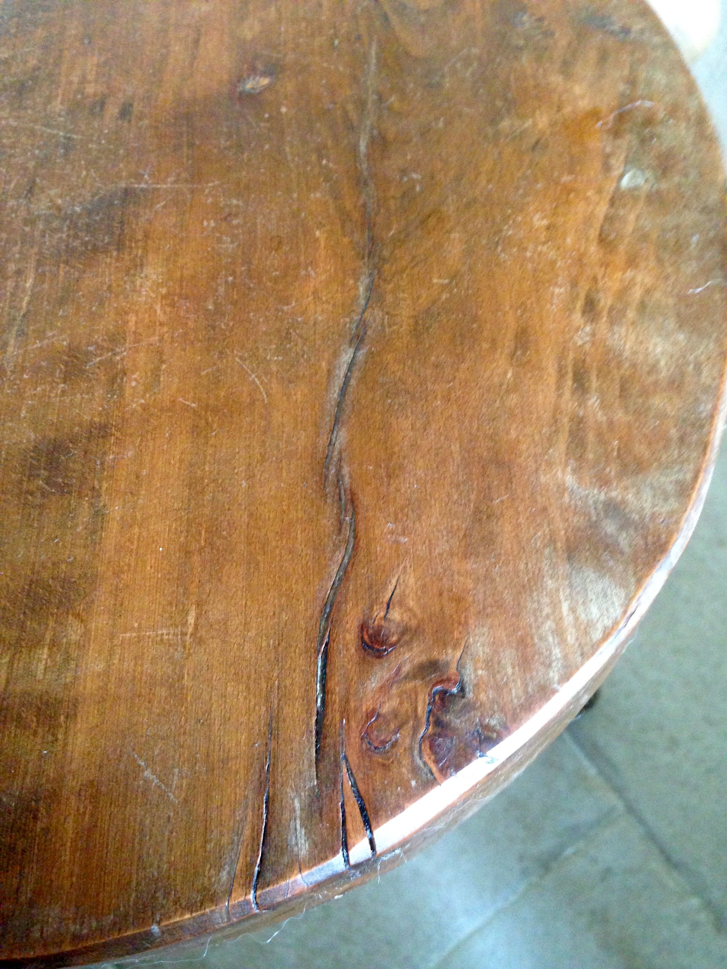 V massive wooden tripod stool