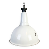 Large Industrial British White Enamel Pendant Lamp from Benjamin, 1960s