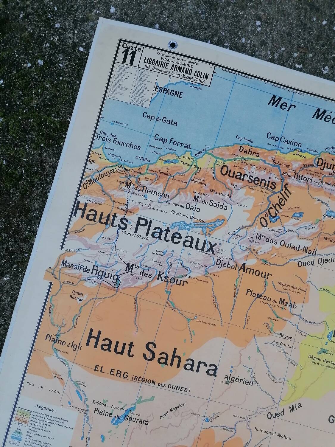 Old Vidal Lablache map N°11 Algeria Tunisia Sahara