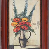 Bernard BUFFET: The bouquet of flowers, lithograph on framed canvas.
