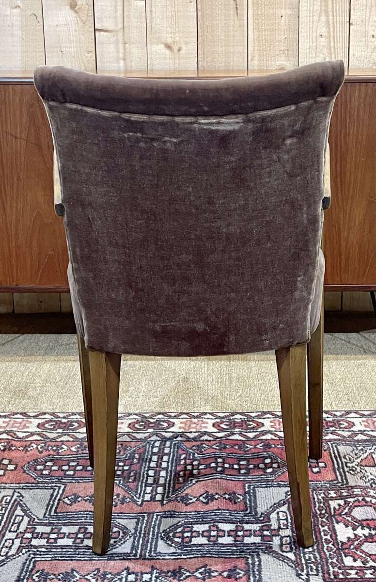 Art Deco bridge armchair in beech