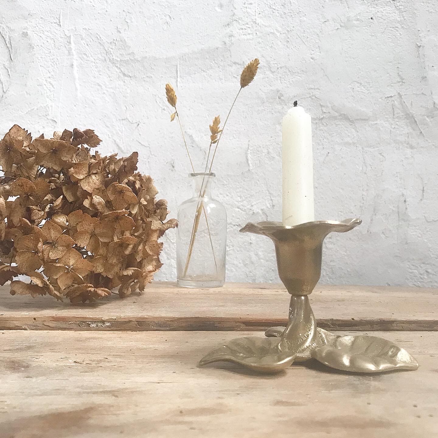 Brass flower candle holder