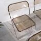 6 vintage Chairs Giancarlo Piretti "plia" 1970 chrome and Plexiglas