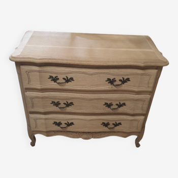 Pickled oak chest of drawers