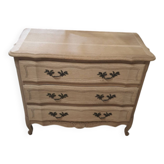 Pickled oak chest of drawers