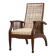 Arts & Craft oak armchair with spindle sides and tweed upholstery, Belgium