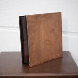 Wooden box with compartments, jewelry box, game box, rotating die, storage, vintage box