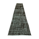 Tapis en teck runner 295x65 cm laine vintage