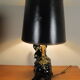 black enamelled ceramic and gold gilding elephant lamp 1950s