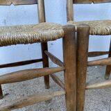 Pair of country straw chairs