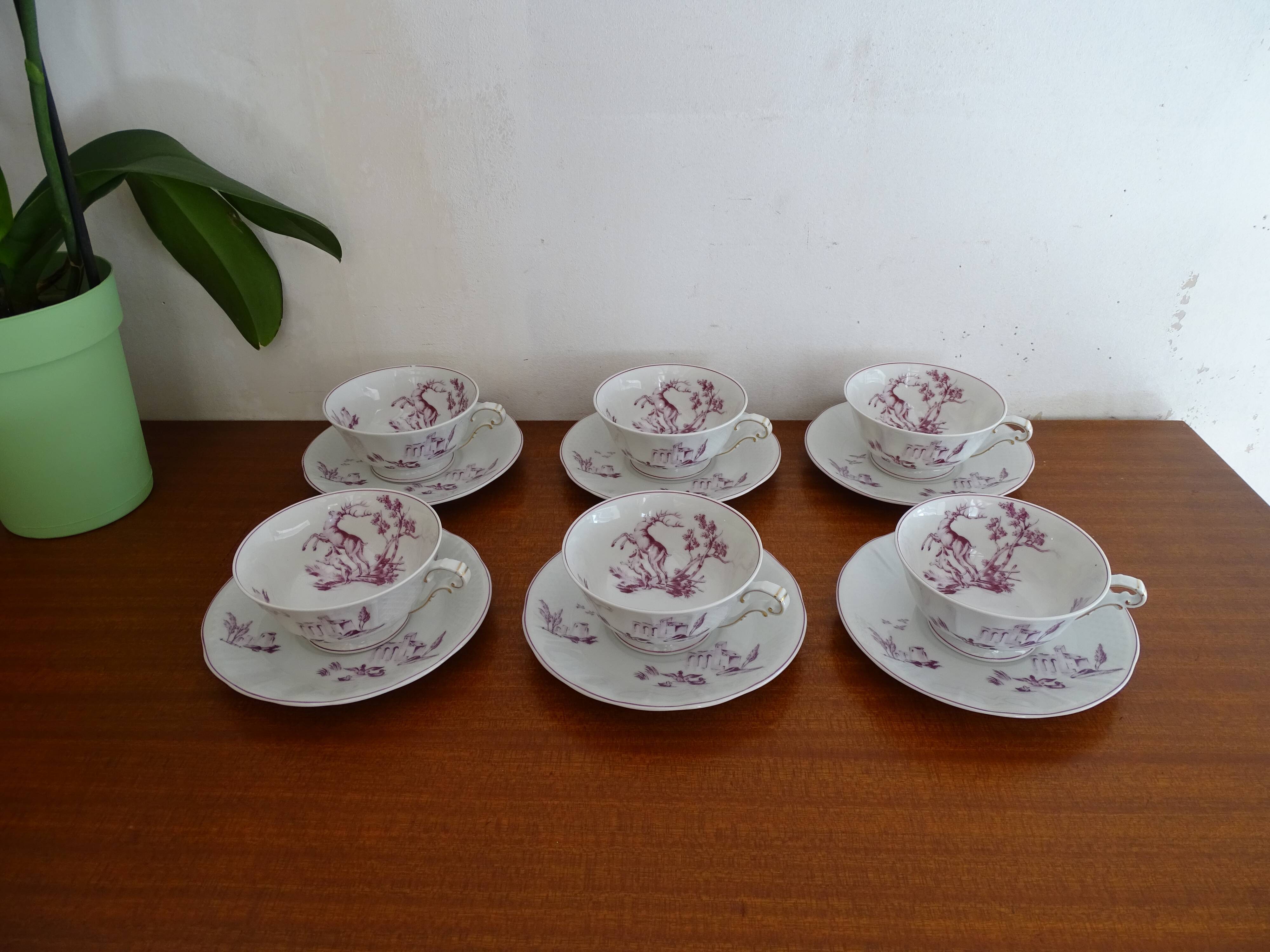 Porcelain coffee service Limoges Bernardaud & Cie - 6 people