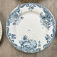 6 green and blue mismatched iron earth plates
