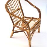 Two-tone rattan children's armchair