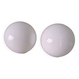 2 globes en opaline