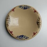 Plat Badonviller art déco beige à fleurs