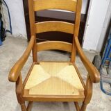 Country armchair in solid oak