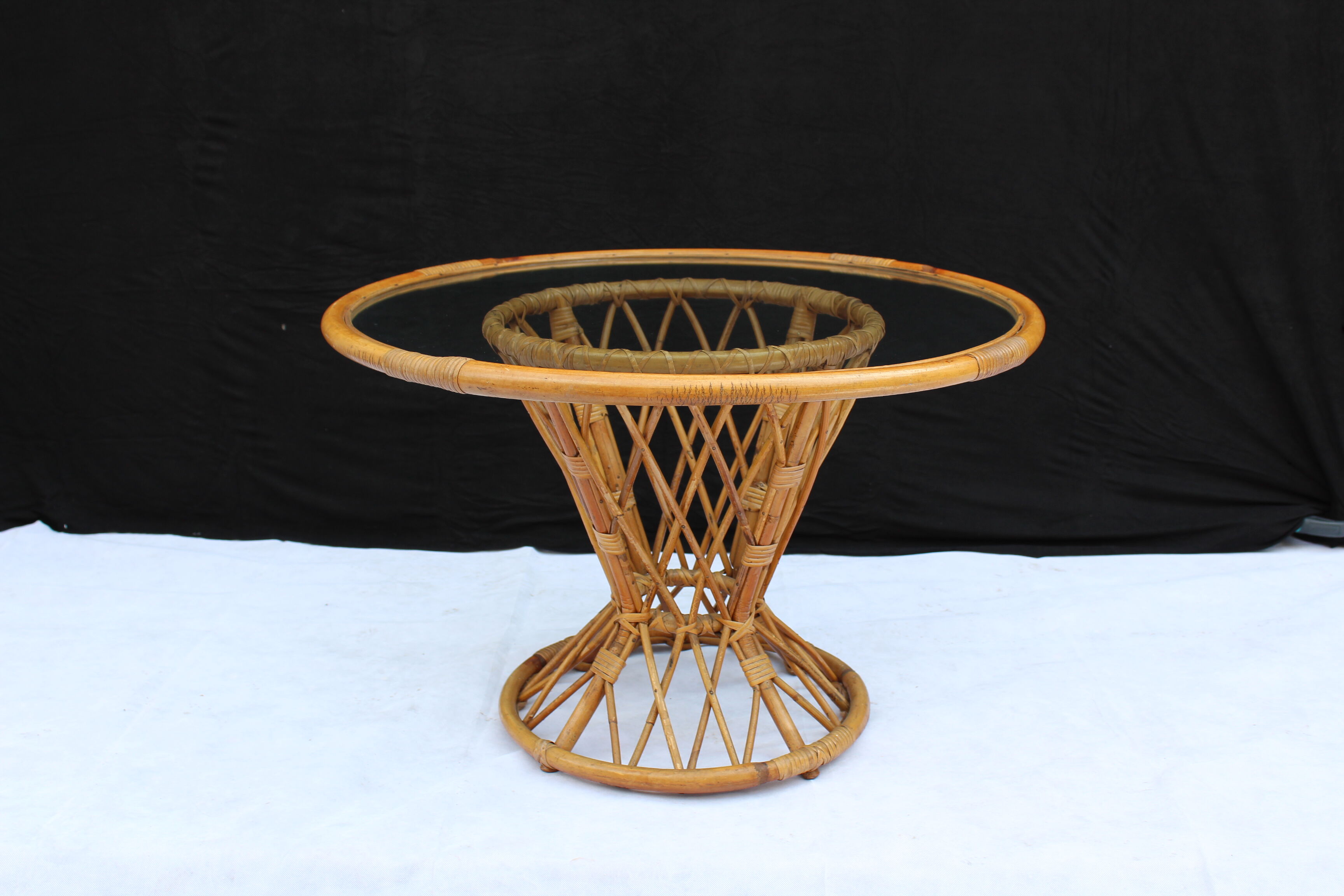 Table of bamboo and glass 1960