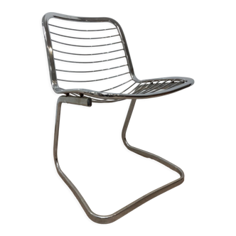 Chaise en métal chromé années 70 design italien