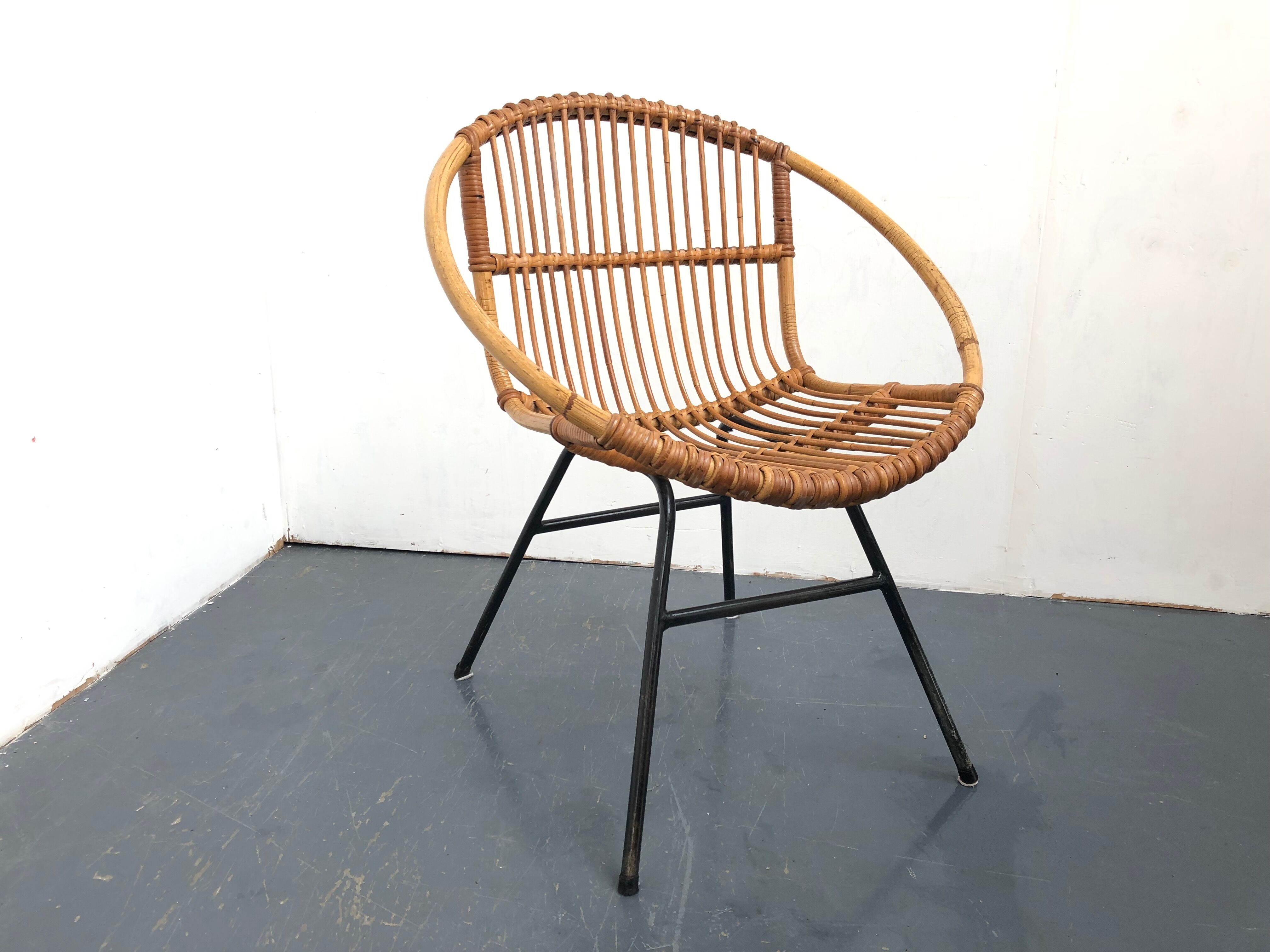 Rattan fifties chair