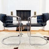 Pair of Italian leather chairs