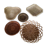 Lot of 5 wicker baskets