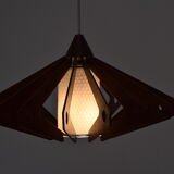 Mid-century wood pendant/drevo humpolec,czechoslovakia,1970's