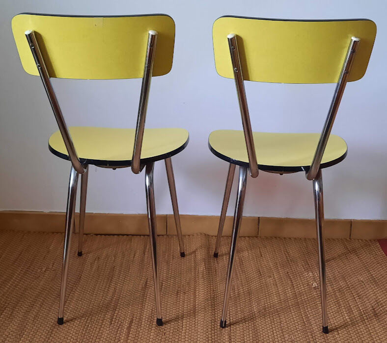 Set of yellow formica chairs