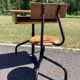 School desk - tubular metal and wood desk Prouvé style