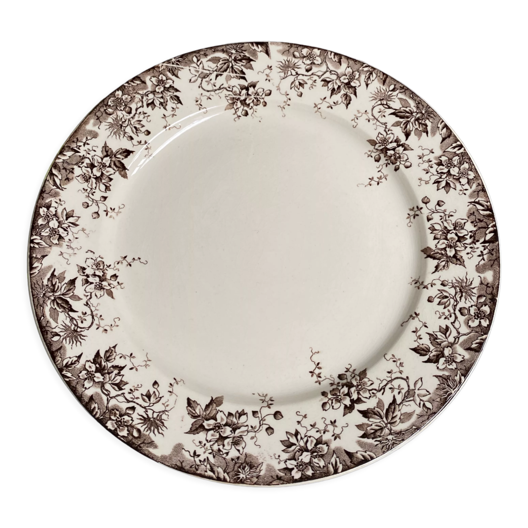 Plat sur piédouche faïence de Sarreguemines