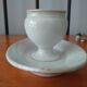 White porcelain coquetier creil et montereau