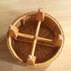 Table d'appoint ronde en rotin, bambou et bois - Vintage