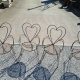 Heart-shaped iron garden chairs